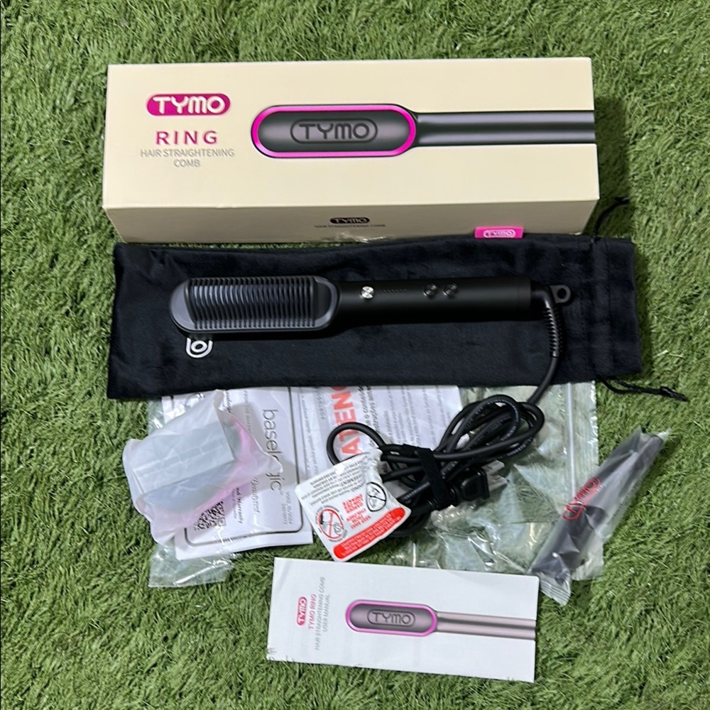 Tymo Ring Hair Straightening Comb - Black